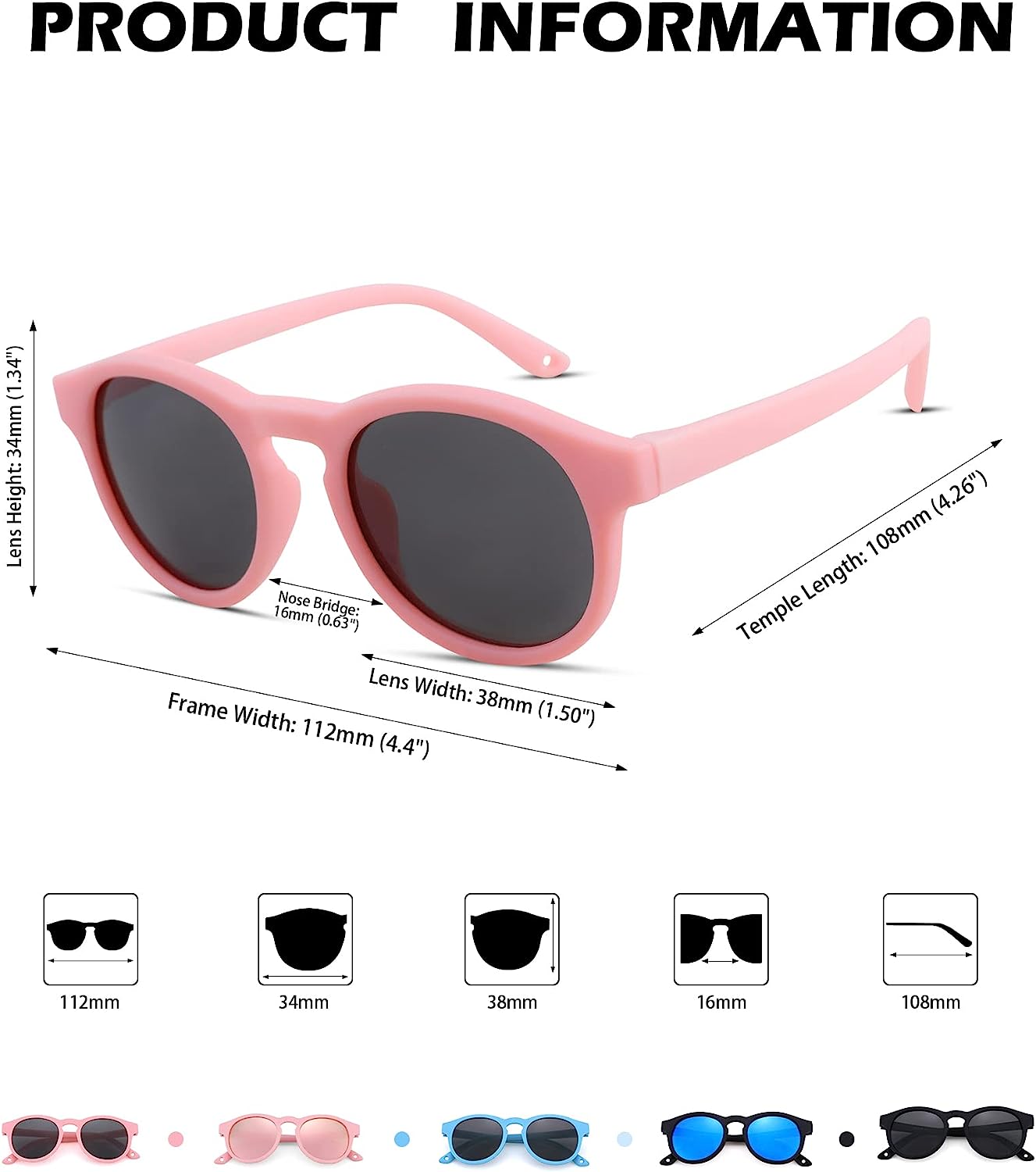 Pro Acme Polarized Baby Sunglasses with Strap for Toddler Newborn Infant Age 0-24 Months Flexible Boy Girls Sunglasses UV400 - Image 4